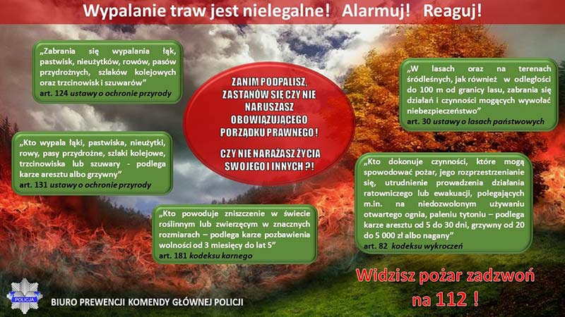 Wypalanie traw jest nielegalne