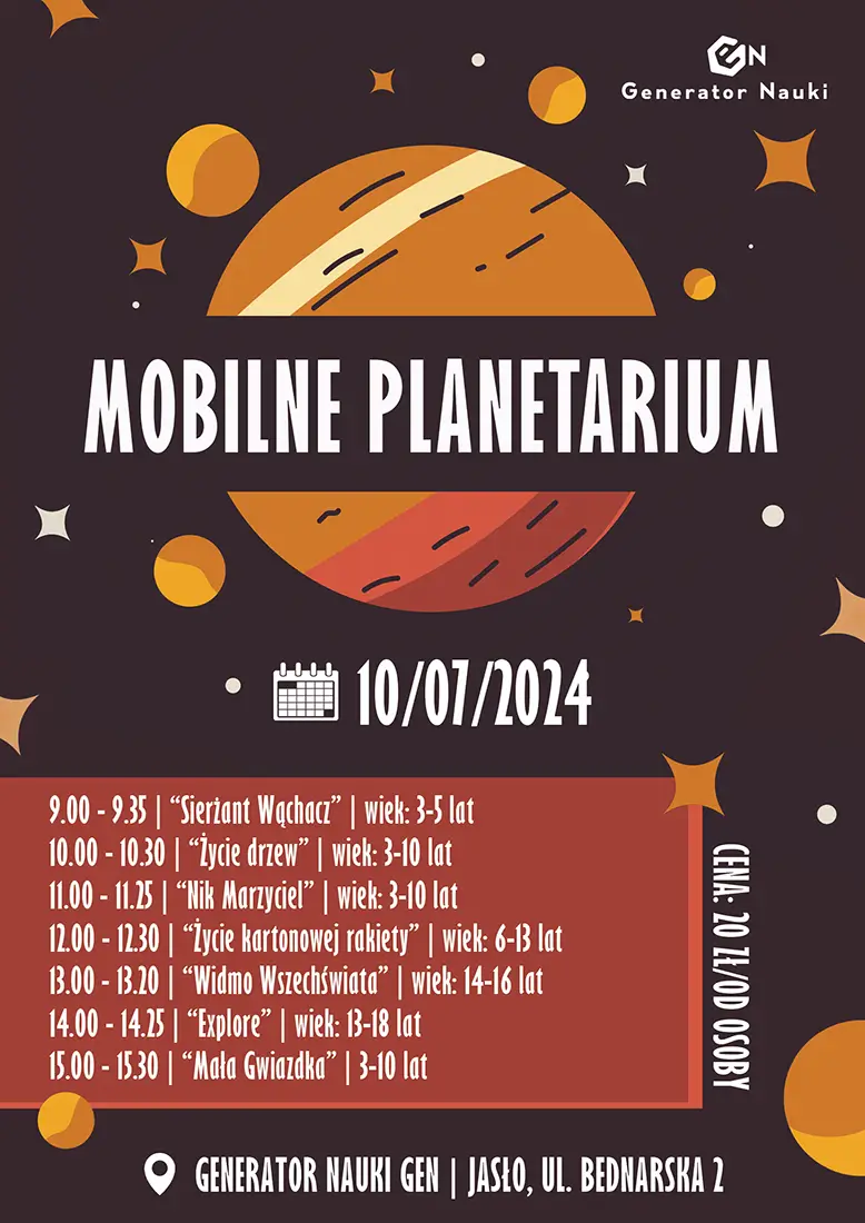 Mobilne Planetarium w Generatorze Nauki w Jaśle