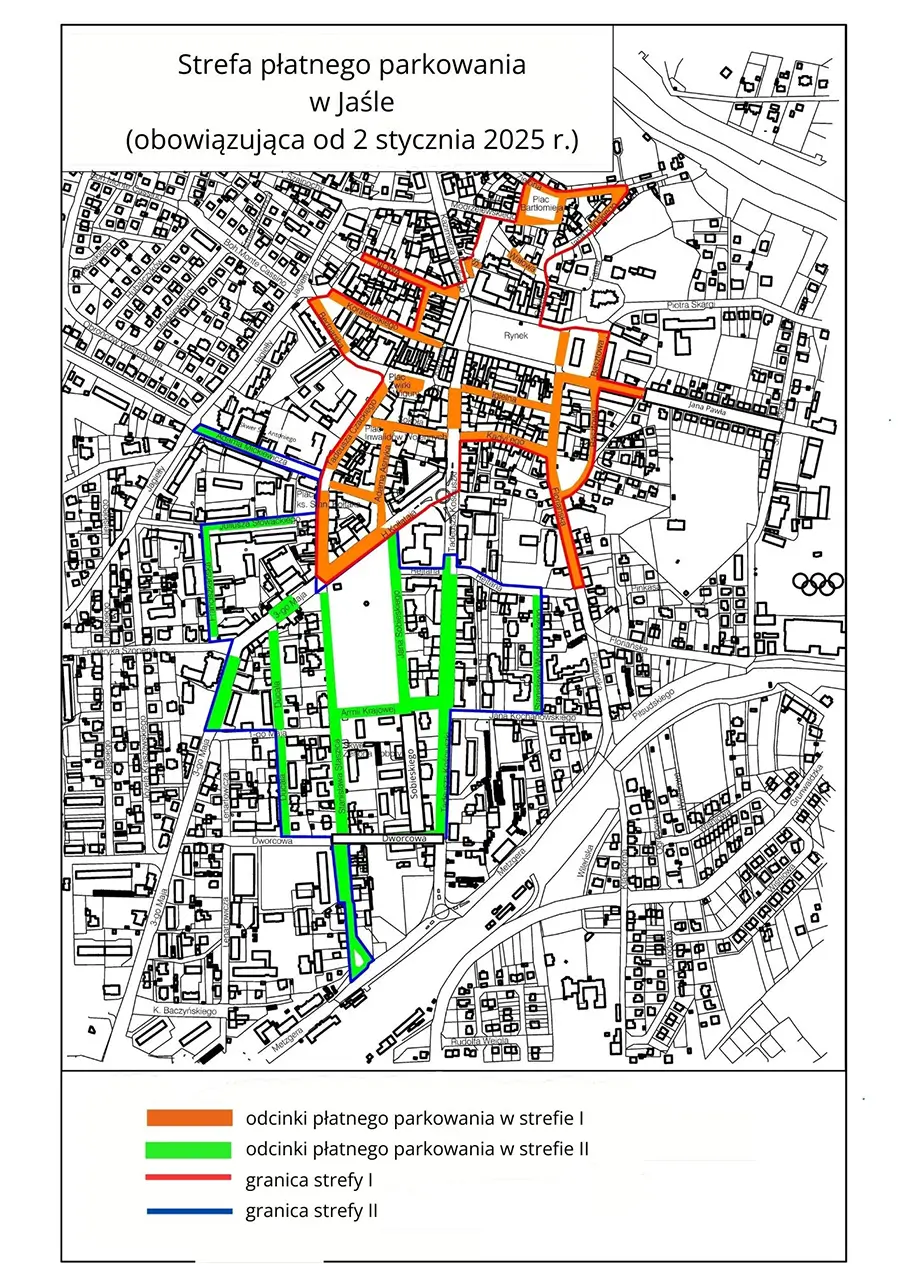 Strefa parkowania w Jaśle
