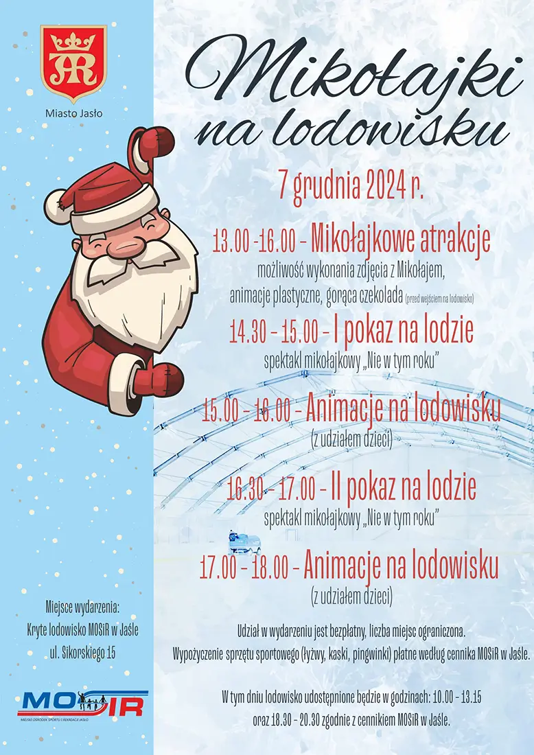 Otwarcie lodowiska w Jaśle 5.12.2024 r